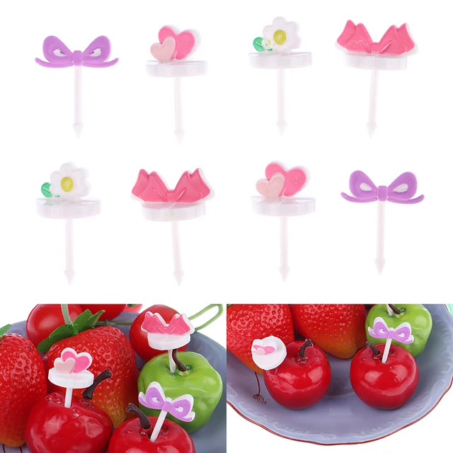 New Kids Fruit Picks Needle Stick Toothpicks Mini Creative Fruit Cake Dessert Food Forks Lunch Box Decor Bento Accessories