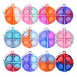 Mini Pop Keychain Sensory Fidget Toys - Bulk Party Favors & Gifts - 10pcs (Round)