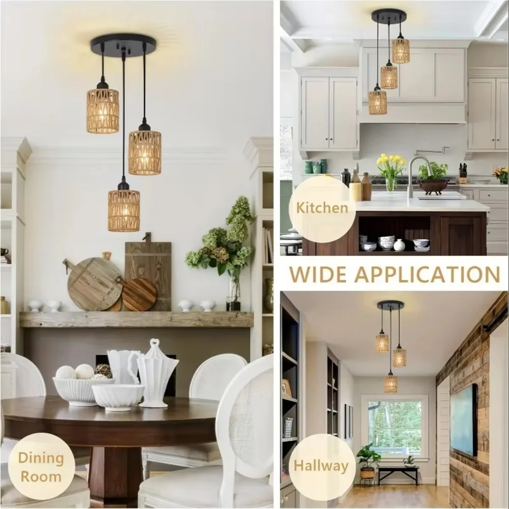 Rustic Hand-Woven Iron Ceiling Light - Warm Ambient Glow for Hallways  Living Rooms