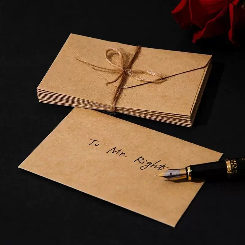10pcs Kraft paper envelopes Mailing envelopes Mini envelopes Simple Solid Envelopes