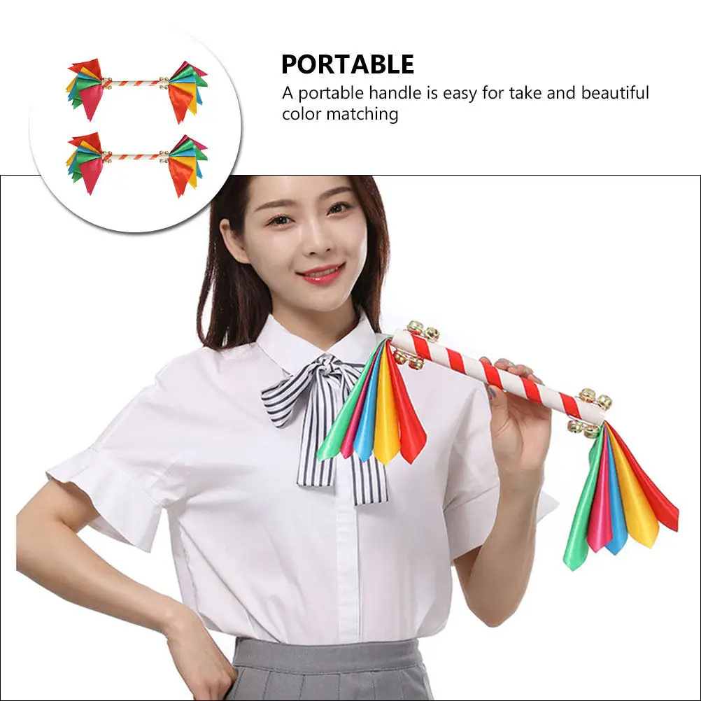 2Pcs 광택 있는 천 치어리딩 폼폼, 부드러운 링 휴대용 손잡이, 눈길을 끄는 컬러 스파클, 학교용 퍼포먼스 소품