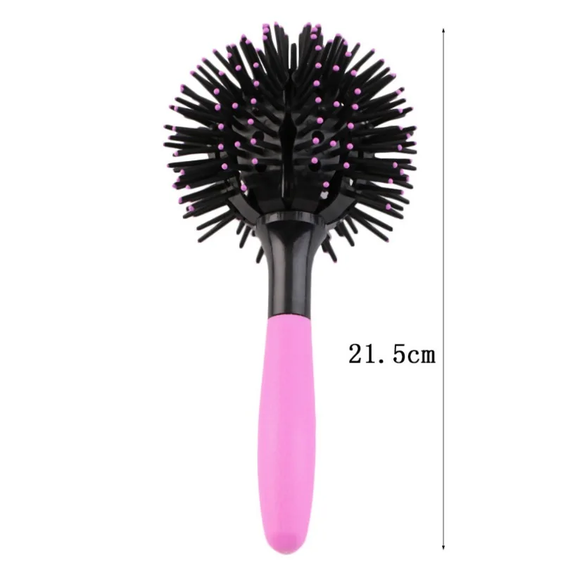 1pc New 3D Round Hair Comb Hair Brush Salon Styling 360 Degree Ball Hairdressing Tools Detangling Hair Brush Heat Resistant Comb 6