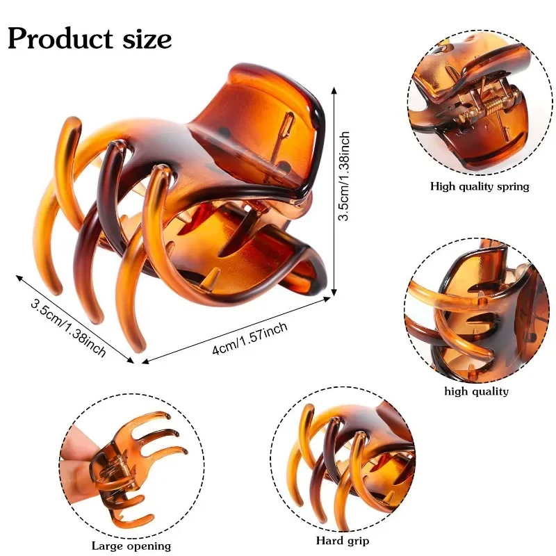 hair claw 5 Pack Hair Claw Clips 1.3 Inch Multicolor Medium Size Claws for Women Classic Style for Girls Thick