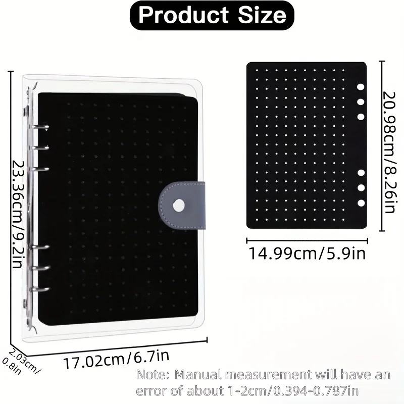 1pc 23.36cm*17cm Felt Storage Box Enamel Pin Display Book 8 Pages 350 Holes Storage Display Portable Felt Lake Blue black