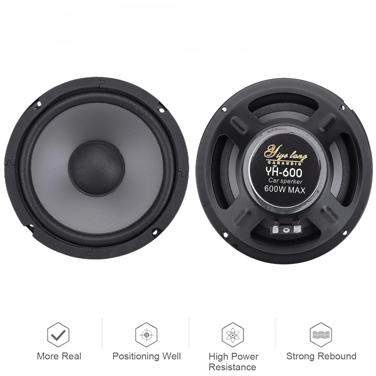

Inch Car Speakers 600W 2-Way Vehicle Door Auto Audio Music Stereo Subwoofer Full Range Frequency Automotive Speakers