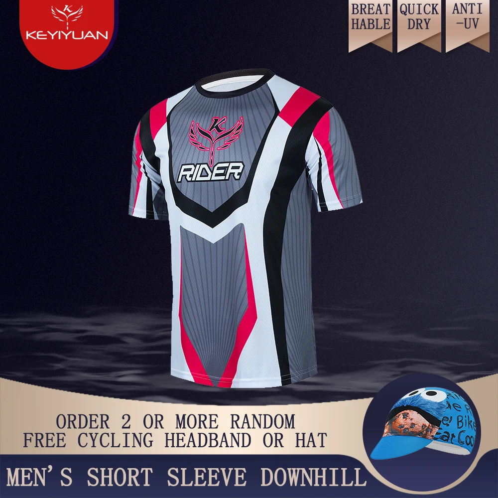 

2023 KEYIYUAN Mountain Bike Downhill Men Short Sleeve Motocross Jersey Cycling MTB T-shirt Maglia Mtb Bekleidung Herren