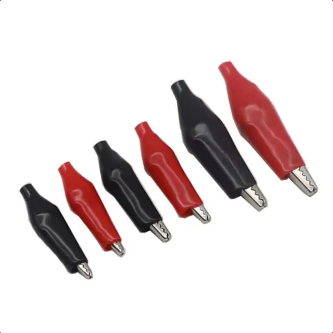 【10PCS】28MM 35MM 45MM Metal Alligator Clip Crocodile Electrical Clamp Testing Probe Meter Black Red with Plastic
