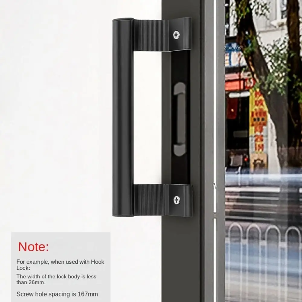 Punch-free Furniture Cabinet Handle Aluminium Alloy Sliding Barn Door Handle Pull And Flush Hardware Set Wood Door Drawer
