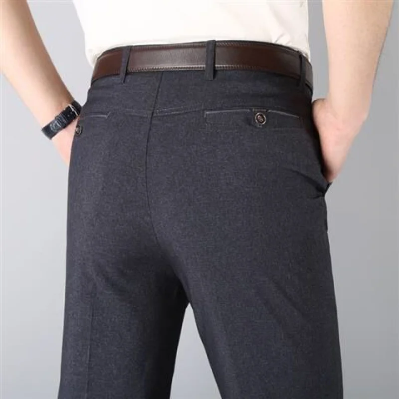 Business Pants Suit Pants Spring Autumn Men's Business Casual Pants Fashion Solid Thicken Trousers Male Brand Suit Pant Black Blue Gray Pant