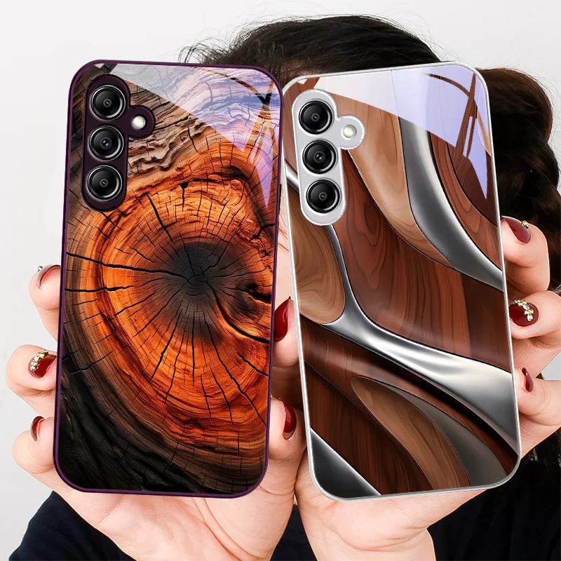 Стеклянный чехол для телефона Samsung Galaxy A01 A02 03 Core A04 A14 4G 13 54 34 31 20 25 23 22 5G S21 Ultra S20 Wanxiang, резьба по дереву