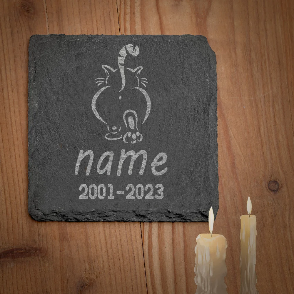 Pet Memorial Stone Personalized Pet Loss Gifts Cats Name and Date of Death Personalized Cat Grave Marker Plaque