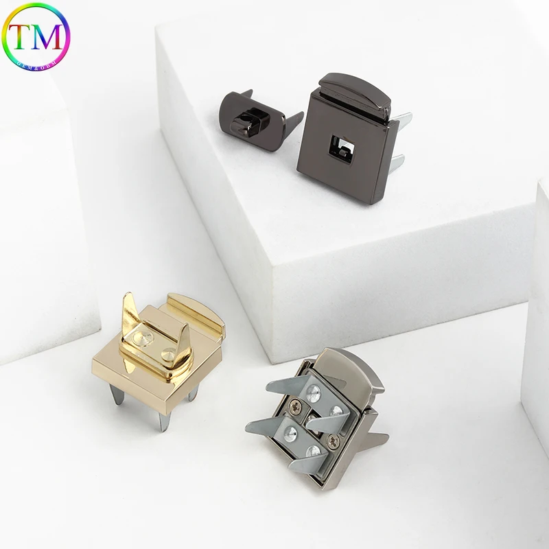 Metal Concealed Push-Button Lock For DIY Replacement Leather Bag Handbags Insert Lock Press Turn Twist Lock Hardware Accessories