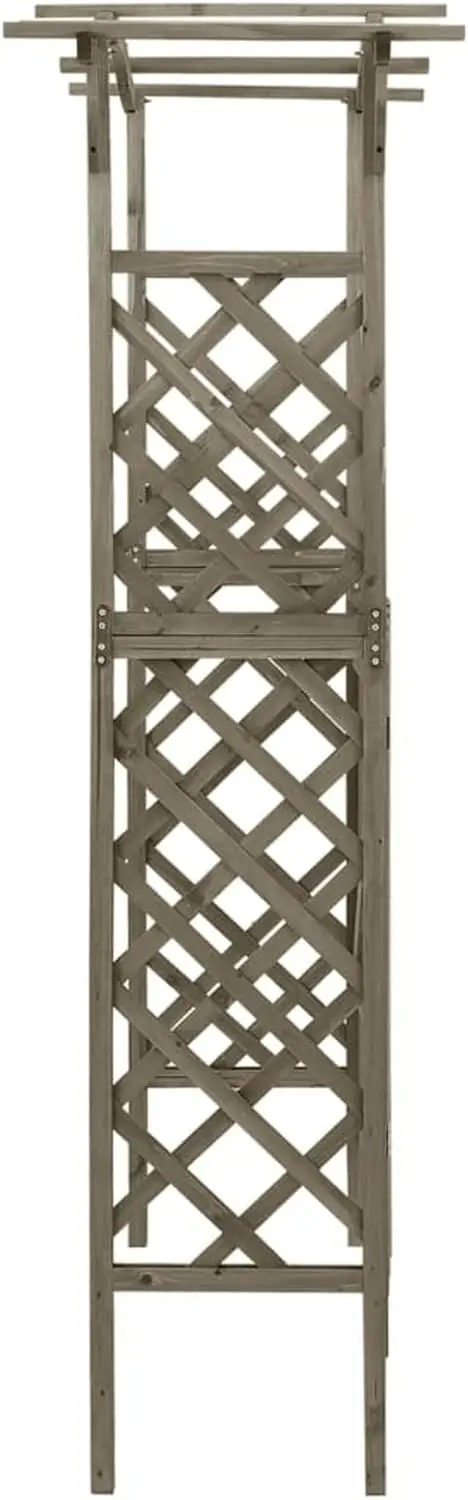 Garden Arch Arbor Trellis with Gate, Pergola Planter Plant Support Archway for Climbing Raised Bed, Garden Arch Wedding Party De