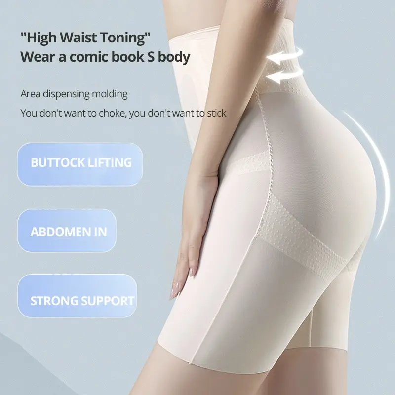 Description Picture 4 of itemSummer Ultra Thin Ice Silk Shapewear High Waist Belly Slimming Panties Tummy Control Underwear Women Safety Pants Under Skirt