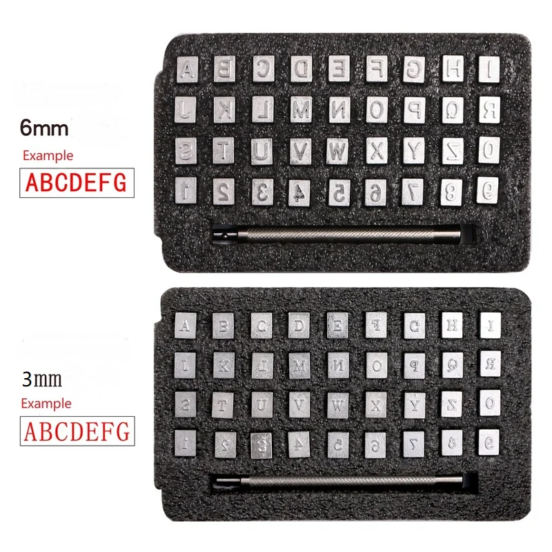 Professionals Leather Digital Printing Punch Tools 36Pcs Letter Number Leather Stamps Set Hand Engraving Tool Kit For Beginners
