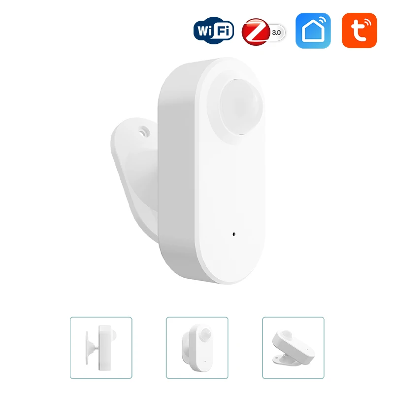 투야 와이파이 지그비 스마트 모션 감지 센서, 보안 경보, 인간 존재 센서, 알렉사 구글 홈 앨리스 음성, 360 ° 회전 가능