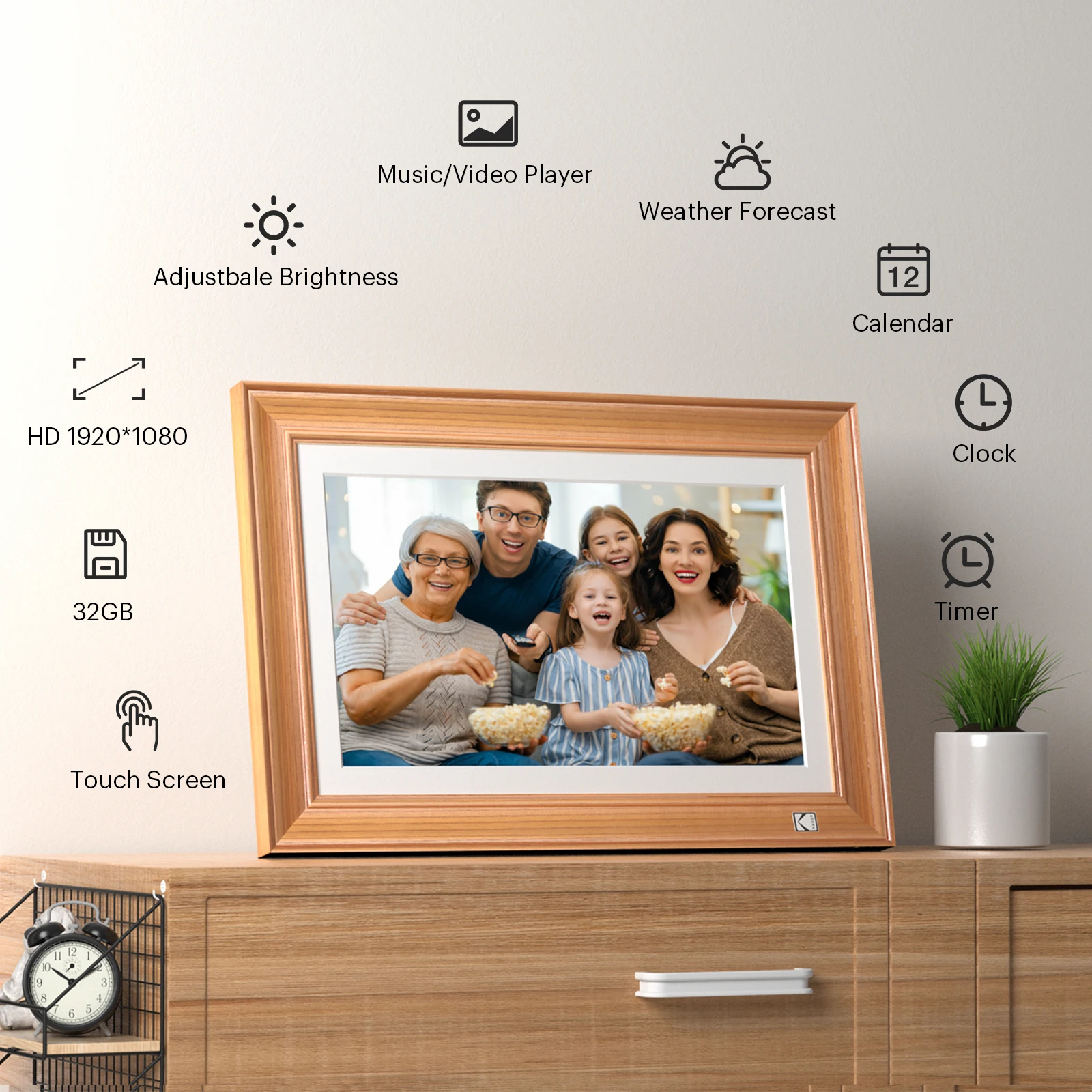 KODAK 14.1 インチ WIFI デジタルフォトフレーム 1920*1080 IPS