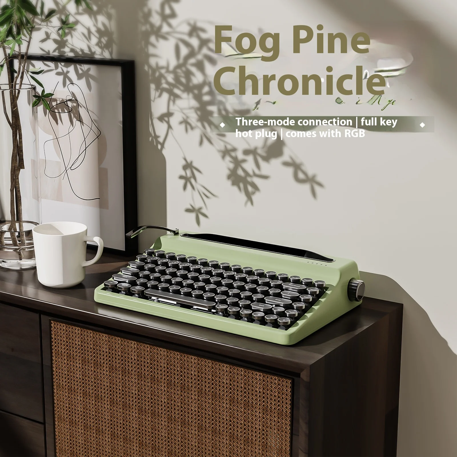 Yunzii Ql75 기계식 키보드 트라이 모드 무선 타자기 레트로 타자기 Qmk/Via 키보드 Rgb 핫 스왑 펑크 라운드 키캡 -  AliExpress