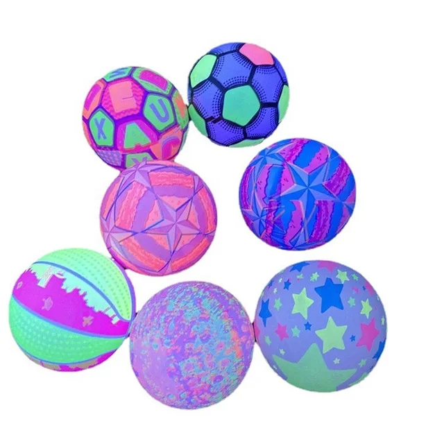 9In Rainbow Ball Indoor and Outdoor Racket Ball Inflatable Leather Ball Flower Colored Ball Squirt Toy Water Amusement Balls Fun 6