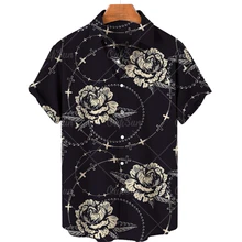 

2022 3d printing shirt flower dollar bill pattern cool street style top party fashion single line short sleeve Hawaiian shirt 5x