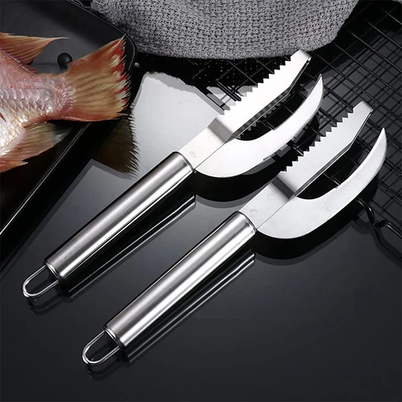 

Stainless Steel 3 In 1 Fish Scale Knife Cut/Scrape/Dig Maw Knife Scale Scraper Sawtooth Peelers Scraping Boning Filleting