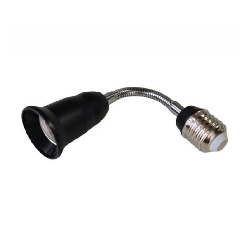 E27 to E27 Black 190mm Extended Lamp Holder LED Bulb Base Lamp Holder Electrical Long Socket