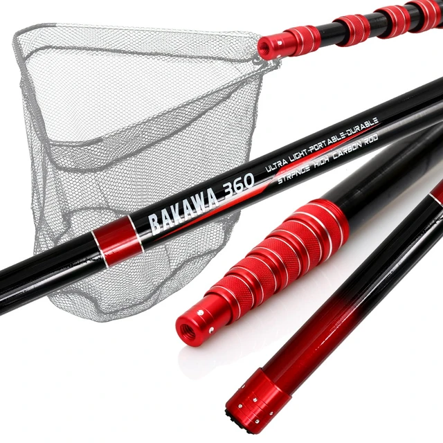 Telescopic Fishing Rod 6m Carbon, Landing Net Fishing Rod