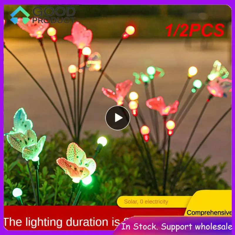 

1/2PCS Solar LED Light Outdoor Waterproof Garden Sunlight Powered Landscape Lights Firefly Garden Lights Lawn Garden Decor Solar