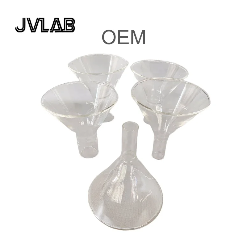 붕규산 유리 분말 깔때기 충전 깔때기 상단 I.D. 100mm 스템 L× O.D. 30mm × 20mm 교체용 파이렉스(2개 팩)