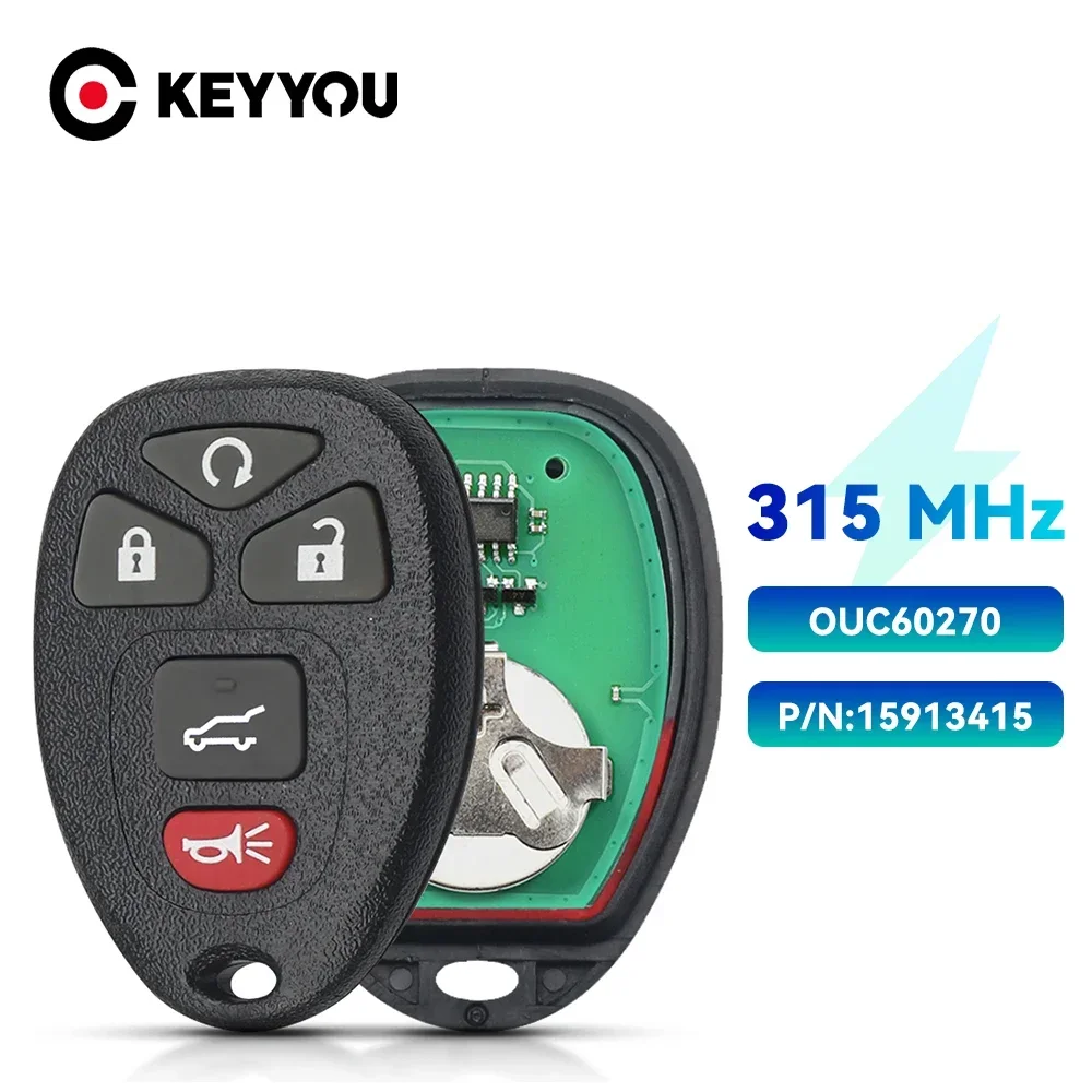 

Пульт дистанционного управления KEYYOU OUC60270 315 МГц для Buick Chevrolet Tahoe подачи Equinox Silverado GMC подчеркивающая ампулу Автомобильный ключ