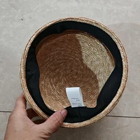 Summer Knitted Beret Women's Sun Hat Circle Concave Top Straw Hat Church Derby Party Beach Hat - Image 6