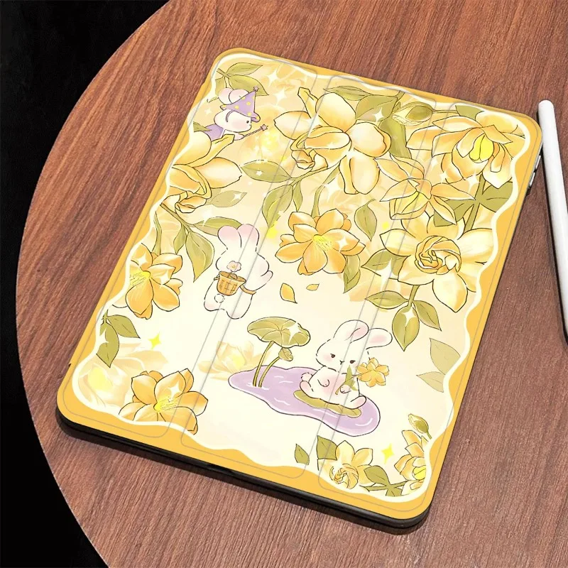 Yellow Floral Tablet Case Cover