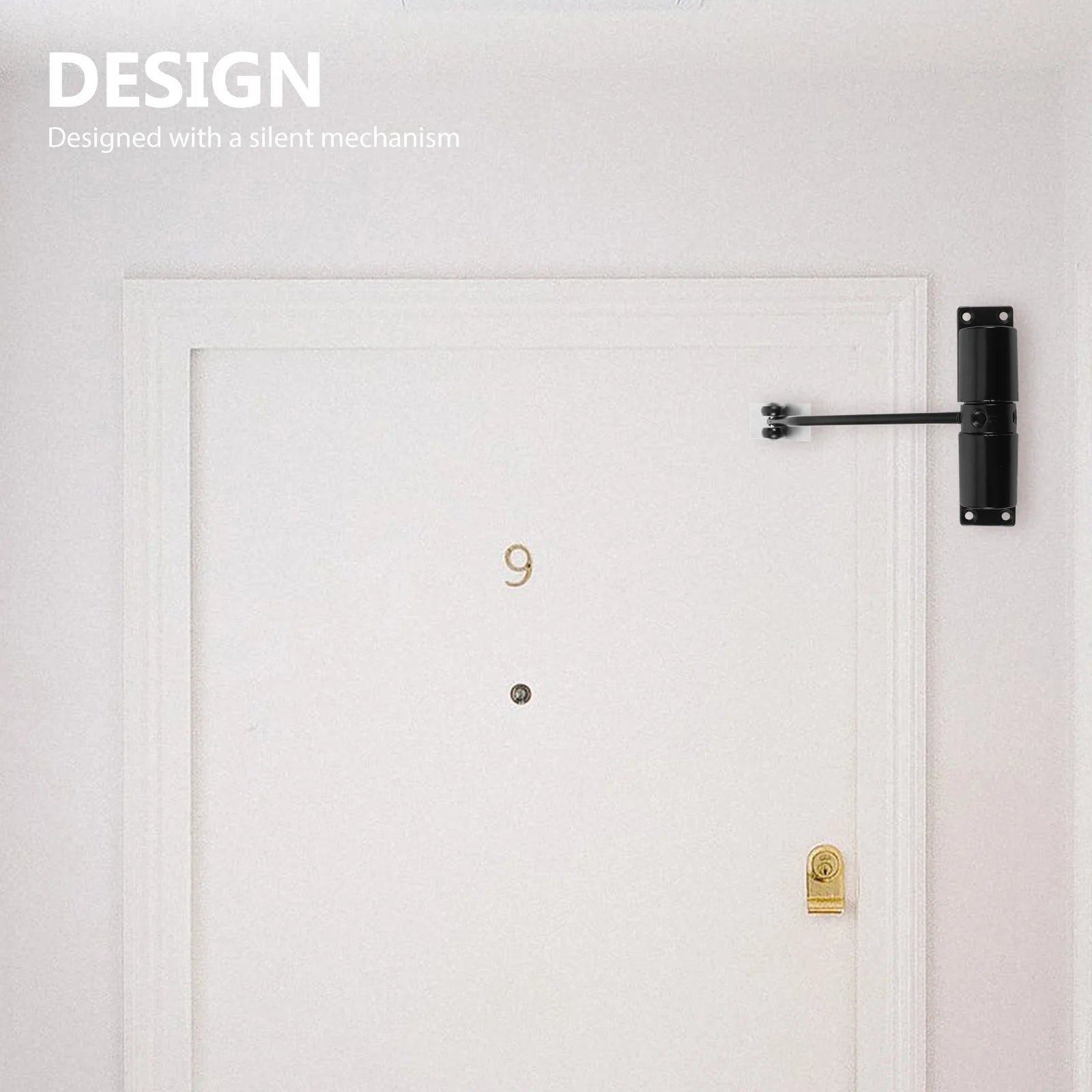 Automatic Door Closer Black Round Self Closing Hinge Spring Loaded Door Closer For Exterior Closers Metal