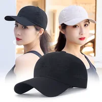 Wholesale Men Women Summer Baseball Cap Quick Drying Hats Unisex Breathable Sport Pure Color Snapback Hat Bone Baseball Hat 2
