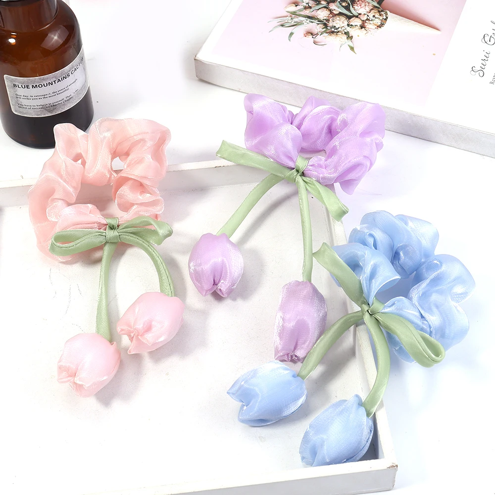 Colorful 3D Tulip Bow Flower Decorative Accessories