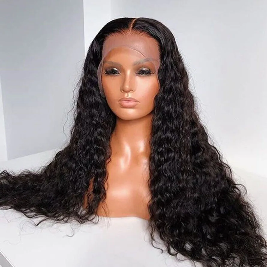 

Glueless Soft 26“ 180 Density Deep Kinky Curly Long Natural Black Lace Front Wigs For African Women Babyhair PrePlucked Daily