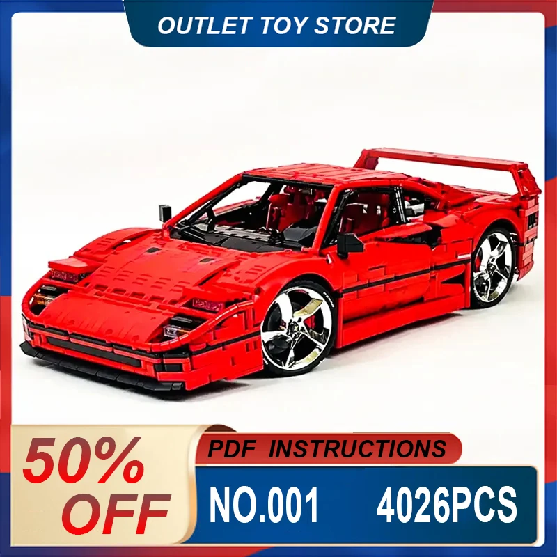 

New MOC-140269 F40 Technical Super SportsCar Compatible 4143 Car Model Building Blocks Bricks Puzzle Toy Car For Boy Gifts