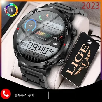 LIGE 남성용 스마트 워치 2024 블루투스 통화 스마트워치, 피트니스 스포츠 시계, 1.6 인치 HD 화면, 600mAh 배터리, 신제품