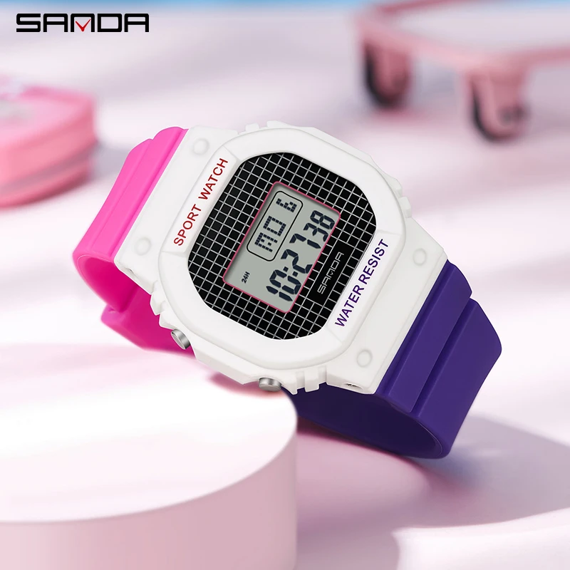 SANDA Boys Girls LED Digital Watch Children Sports Watch For Waterproof Electronic Watch Children Outdoors Casual Gift Watch 2