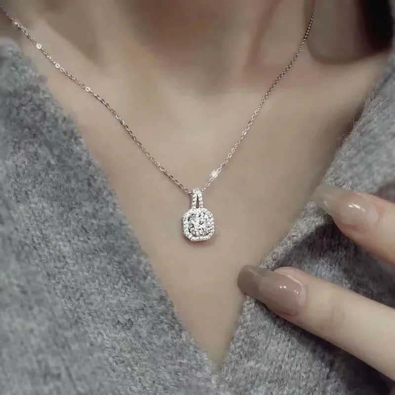 3PCS/Set Artificial Moissanite Crystal Square Necklace Earrings Ring Luxury Wedding Engagement Reception Jewelry Set for Lover - Image 6