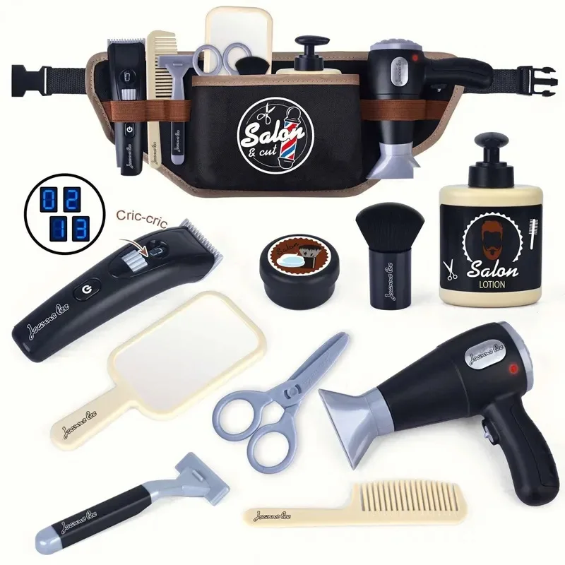 Kids Playing House Hair Salon 10 PCS Pretend Play Shaving Kit