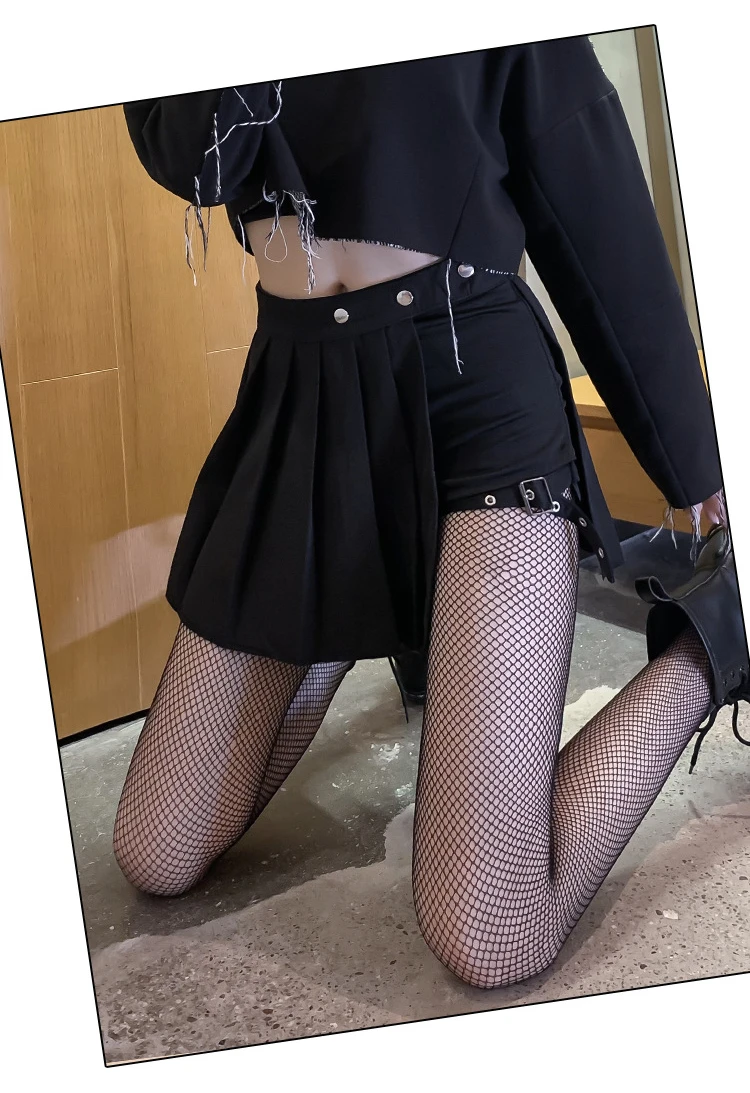 Colanți de mătase neagră, tip plasă, cu talie înaltă, pantaloni scurți sexy pentru femei, șosete lungi_voghion.com