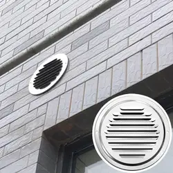 Air Vent Cover Exhaust Pipe Grille Cover Stainless Steel Vent Flat Ducting Air Vent Wall Inlet with Built-in Fly Screen Mesh