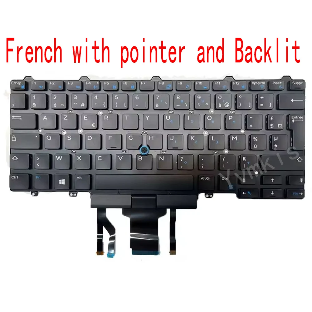 Clavier AZERTY Dell Latitude E5450 - Rétroéclairé +/- - Avec Grille - Occasion