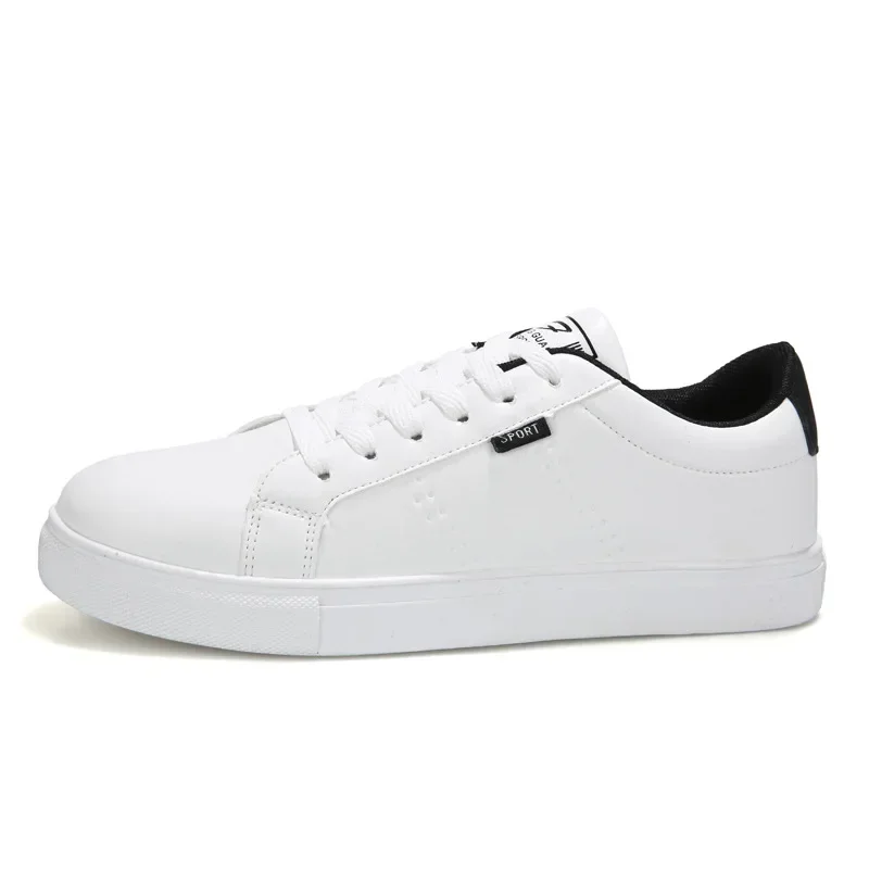 Summer White Shoes Lace Up Men Sneakers Brearhable Casual Vulcanized Shoes Men's Classic PU Leather Male Sneaker Shoes 2021