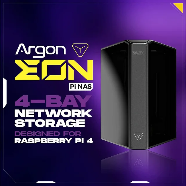 Argon eon pi nas case 4 baies sata hdd sdd stockage en réseau attaché  boîtier en aluminium pour raspberry pi 4 modèle b