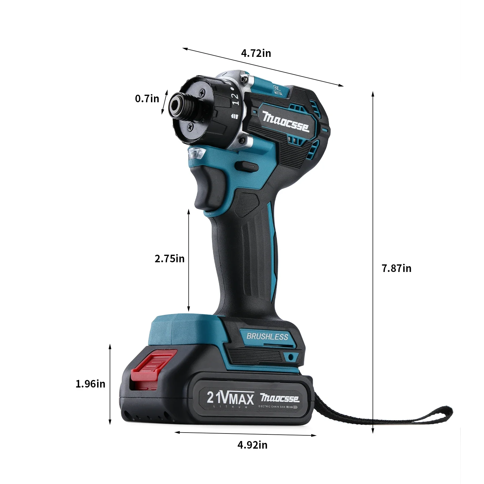 충전식 무선 전기 드릴 스크루 드라이버, Makita 18v 배터리용, 20 + 1 토크, 280N.m