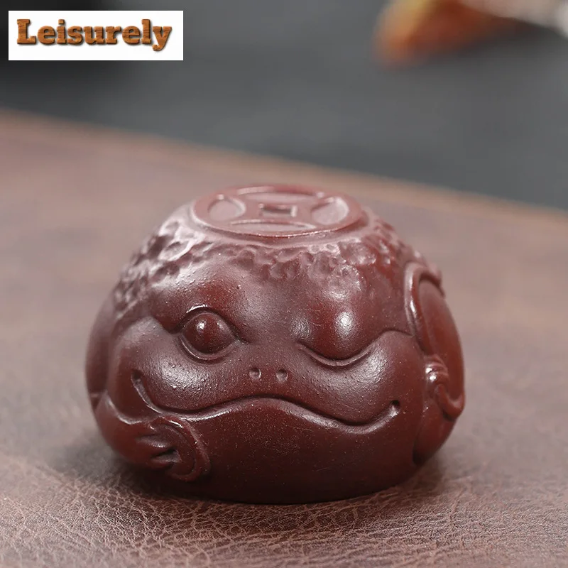 Hadnamde Relief Golden Toad Zisha Teacup Lucky Great Holy Master Cup Yixing Purple Clay Tea Bowl Personal Mug Kung Fu Tea Set