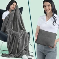 Travel Blanket Cuddle Pillow  2 in 1 Travel Pillow and Blanket Set for Airplanes Fluffy Plush Soft Comfy Thick Lightweight 1