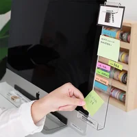 1pc Creative Acrylic Monitor Message Memo Board for Sticky Note Transparent Name Card Phone Holder Desktop Plastic Holder 1